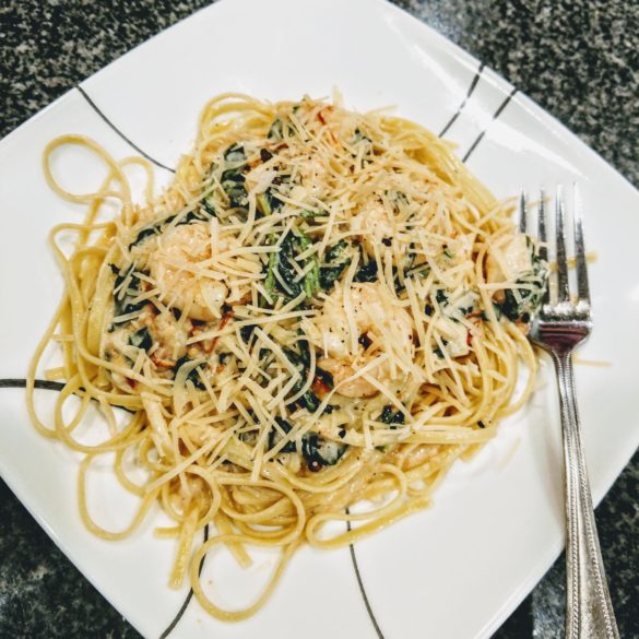 Tuscan Shrimp and Linguine