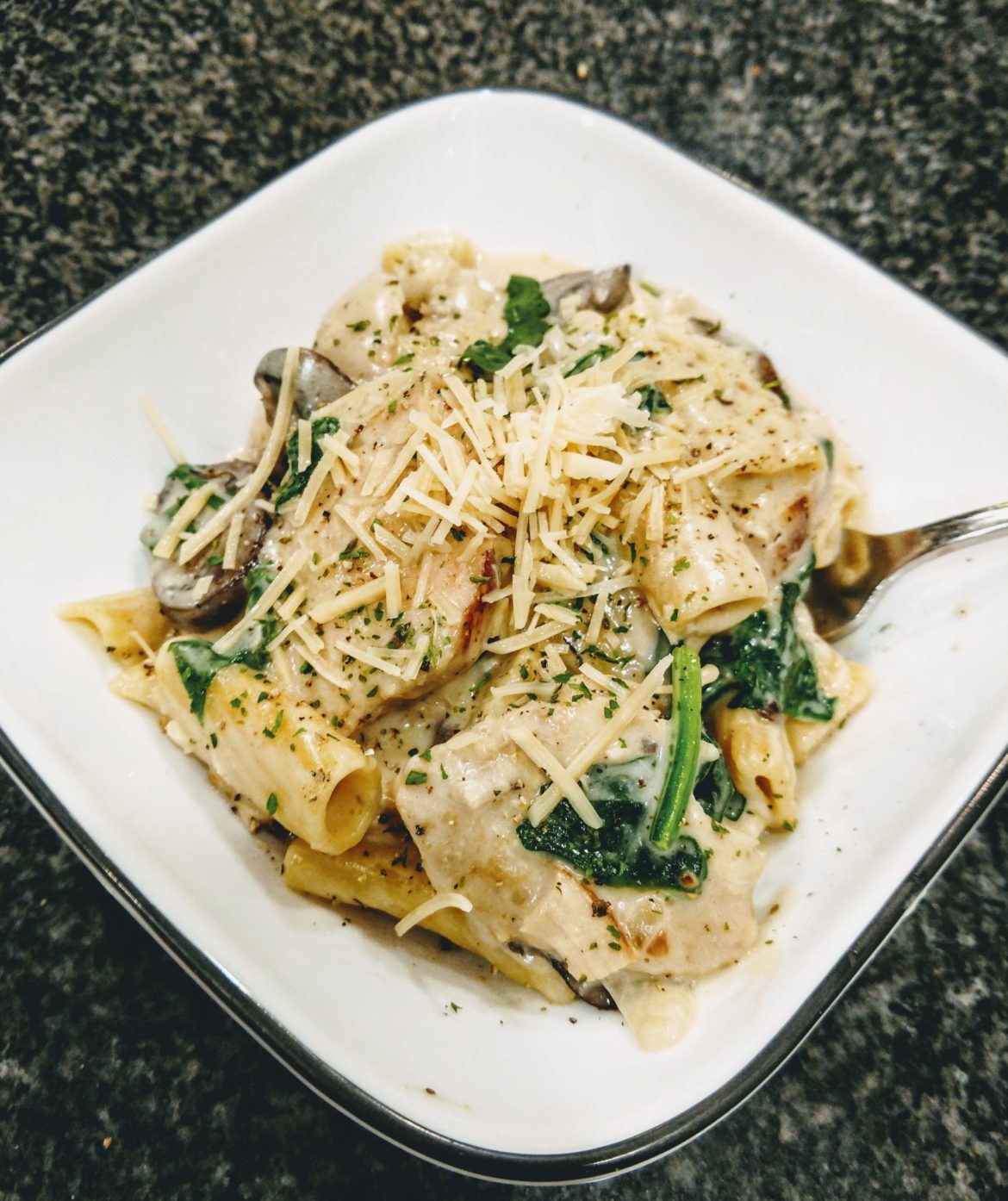 One-Pot Chicken and Portobello Rigatoni