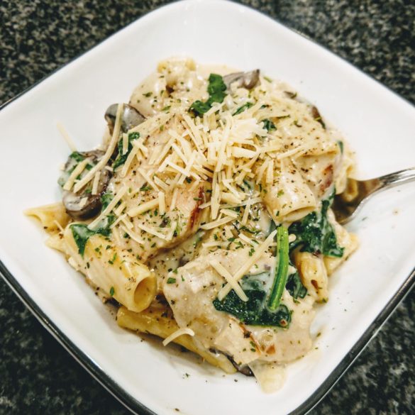 One-Pot Chicken and Portobello Rigatoni