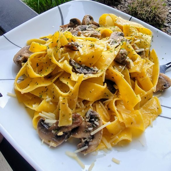 Classic Buttered Noodles with Mushrooms and Parmesan